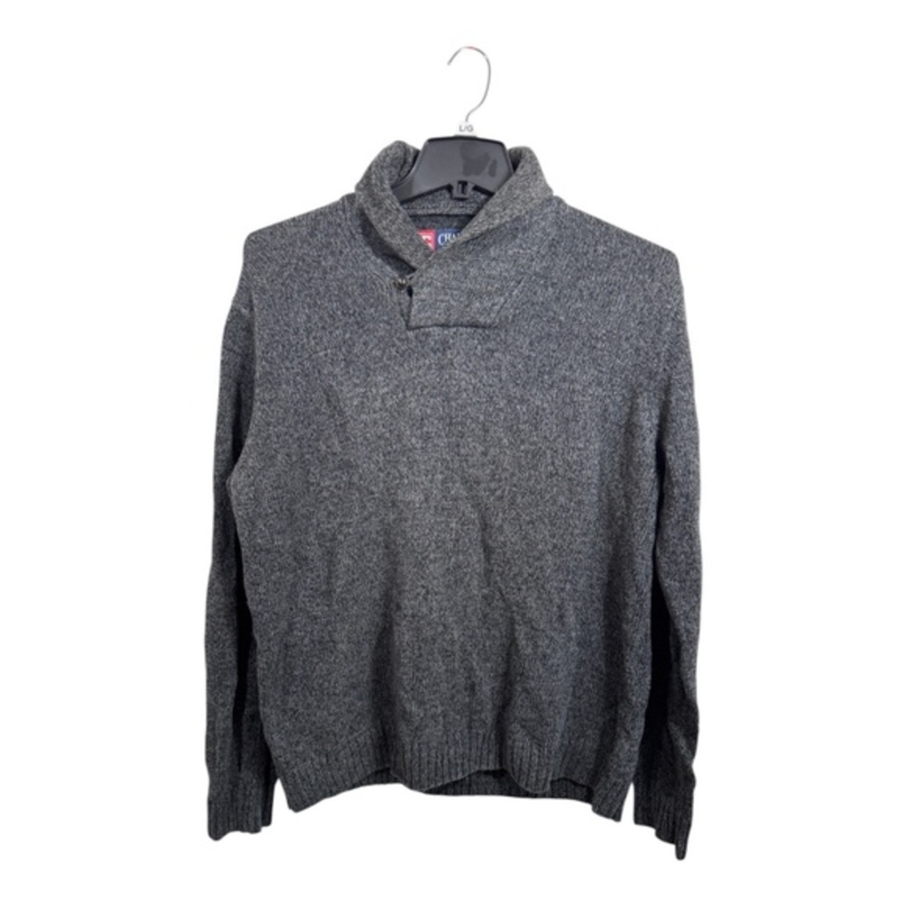 Chaps Sweater Mens Size Large Grey 100% Cotton Grandpacore Dad Cosby